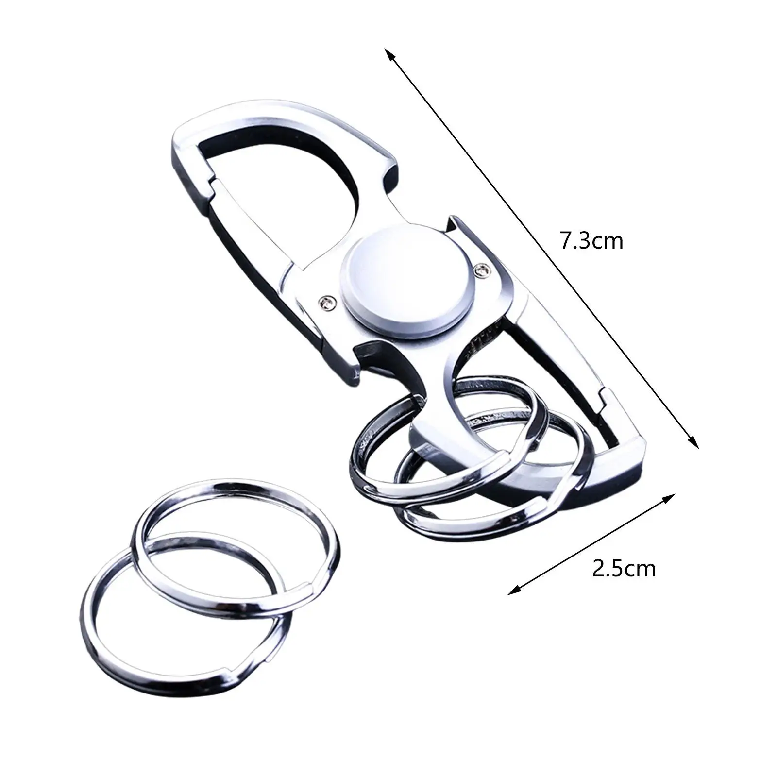 Mens Fidget Toy Keychain Durable Metal Bottle Opener Ring for Car Key Bag Anti Rust Stress Relief