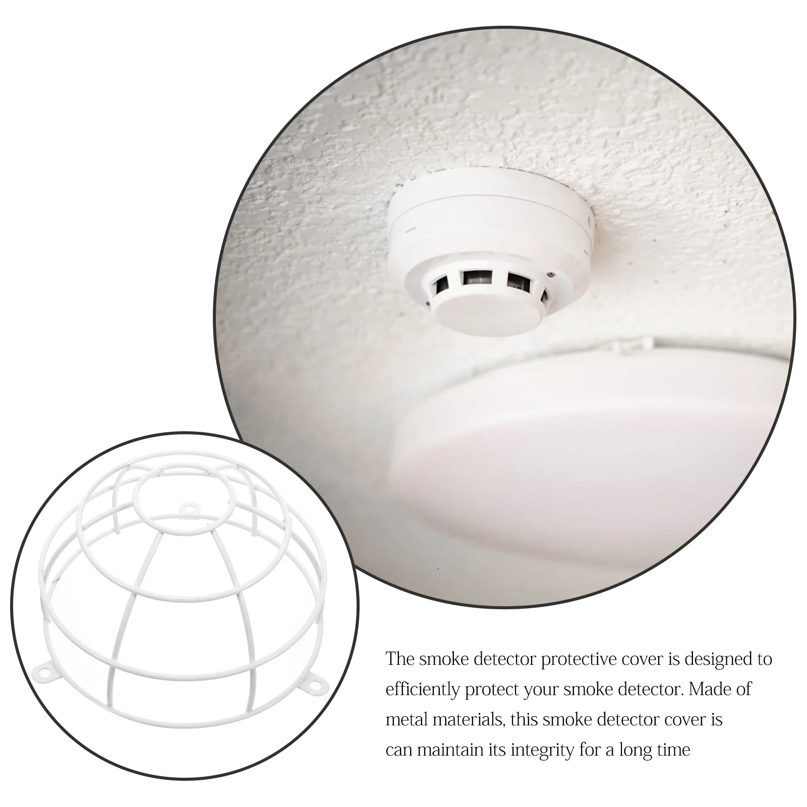 

Smoke Protective Cover Durable Metal Alarm Guard For Home Office Construction Sites Fire Cover Replacement