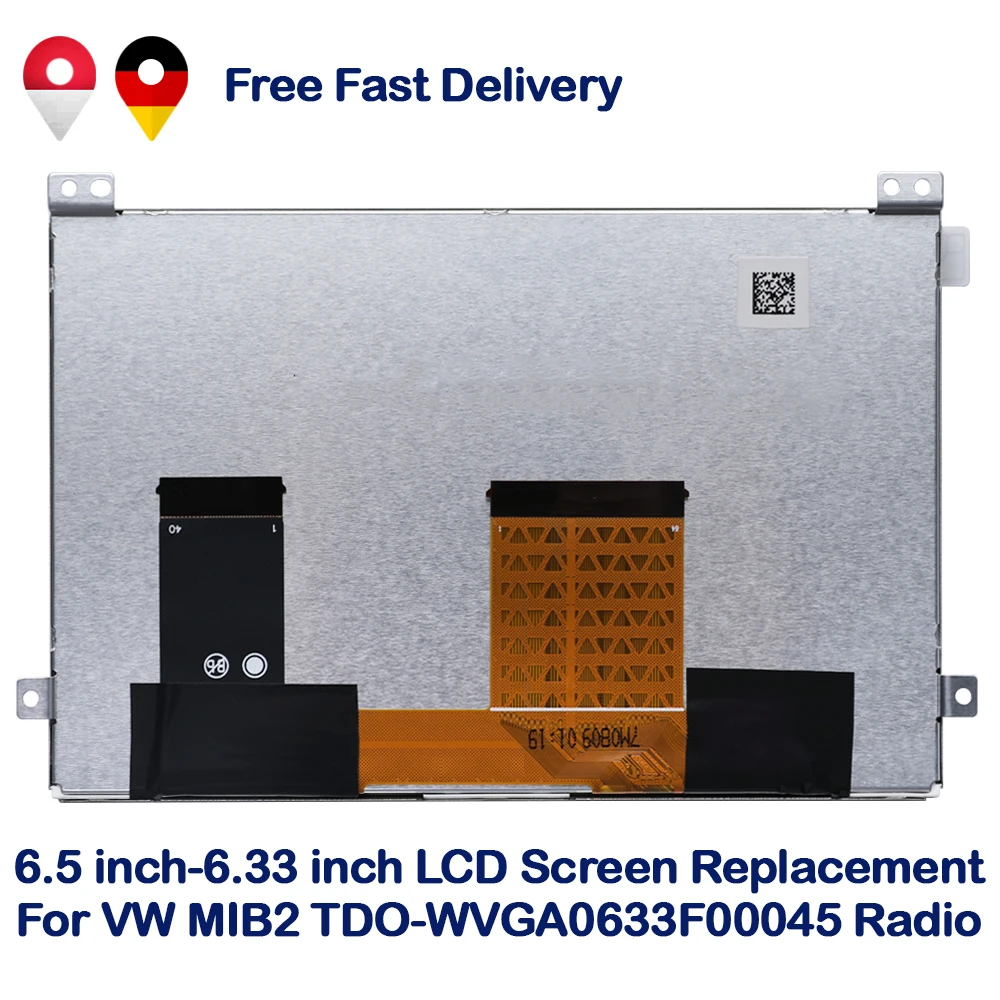 6,5-calowy 6,33-calowy ekran LCD TDO-WVGA0633F00045 do wymiany w radia samochodowego VW MIB STD2 Discover 200 682 684 680