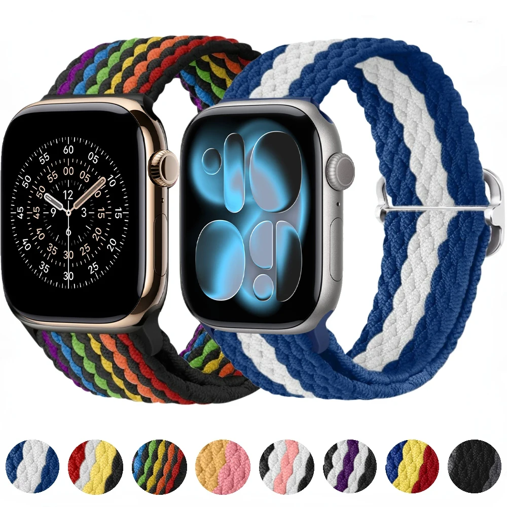 

Nylon Strap for Apple Watch Band 45mm 44mm 49mm 42mm 41mm 40mm 46mm Adjustable Bracelet iWatch Ultra 11 10 9 8 7 6 5 SE 3 Strap
