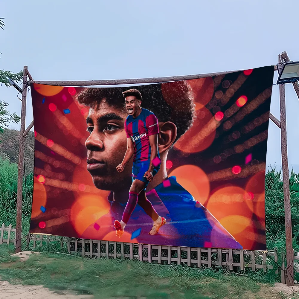 العلم ل Y-YamalS-ES الفن الخيال العلمي غرفة ديكور المنزل L-LamineS-ES كرة القدم الجدار الشنق ديكور المنزل راية #4