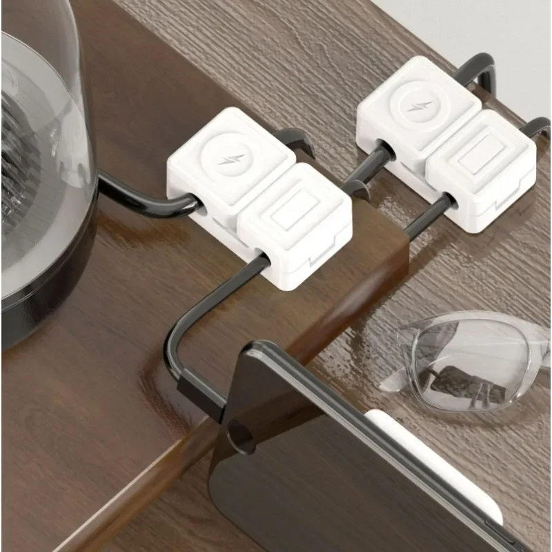 Auto-adesivo Magnetic Cable Organizer, Dados Charge Cord, Headphone Linha Mouse, Double-door Desktop Wire, Clipes Gestão