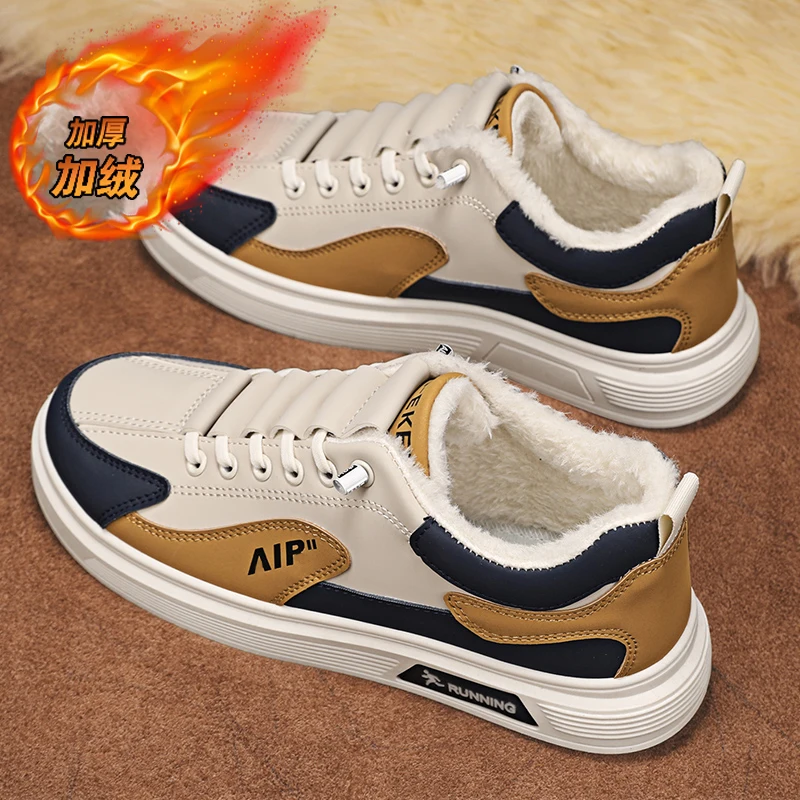 

Новые мужские туфли весна-осень 2025 – низкие кожаные модные трендовые кроссовки для бега и повседневной носки без шнурков