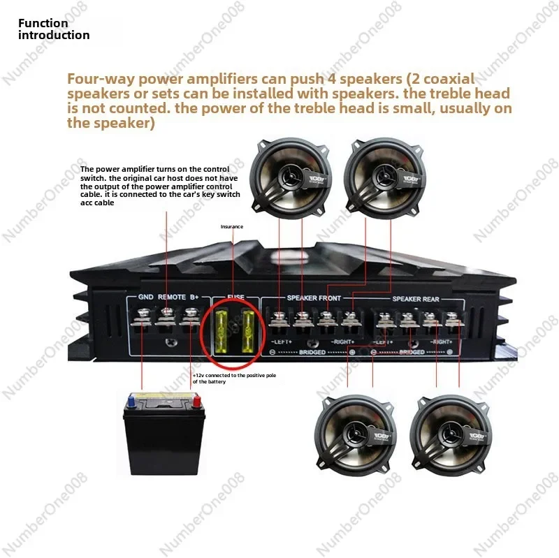 سيارة مكبر كهربائي عالية الطاقة سيارة مضخم الصوت C-266 مكبر كهربائي دفع مضخم الصوت مجموعة المتكلم