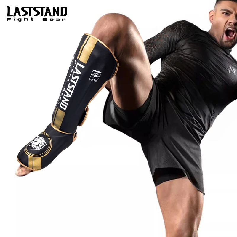 Professional Boxing Sanda Leg Protector Adult Muay Thai Joint shin Protector Tibia Children Fighting Taekwondo Foot Back Protect