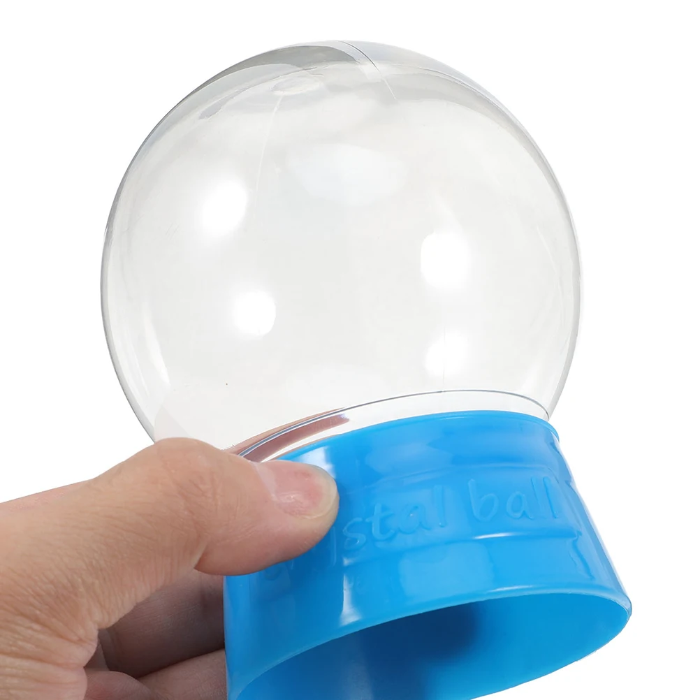 

6pcs Clear Plastic Snow Globe 60mm With Blue Base For DIY Snow Globes Christmas Home Decoration DIY Snow Globe Refillable 150ml