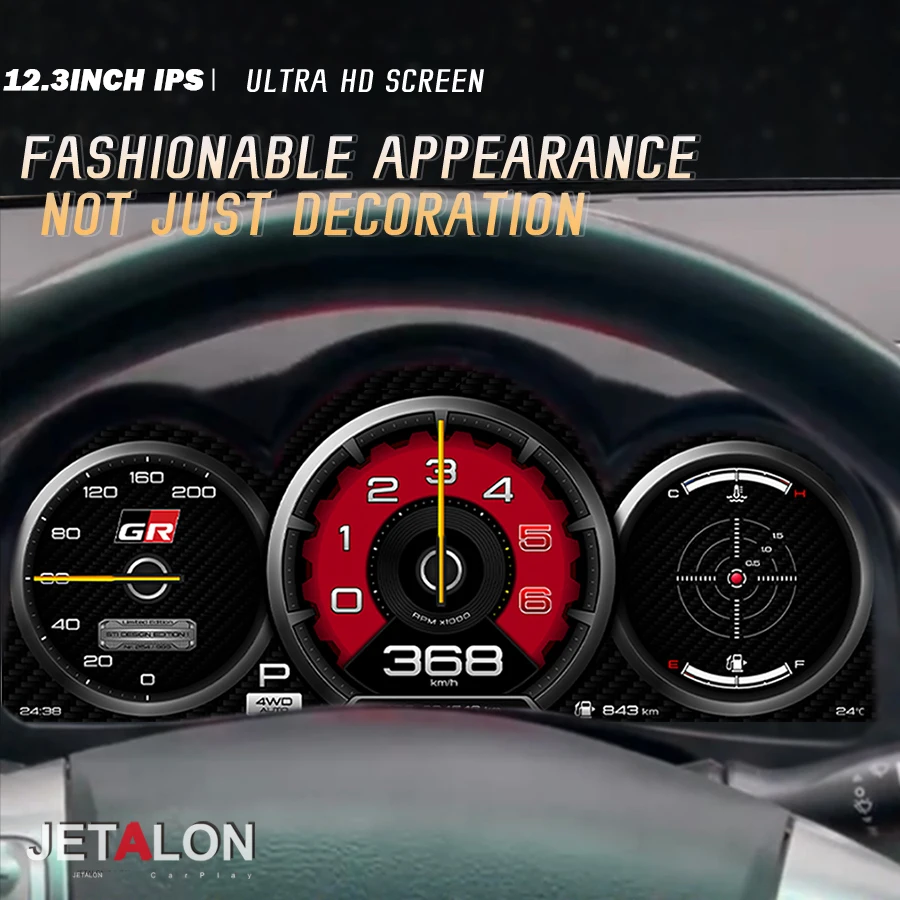 

12.3'' 1920*720 Car Digital Cluster Instrument Cluster Screen For For TOYOTA Hilux 2005-2015 Display Virtual Cockpit Dashboard