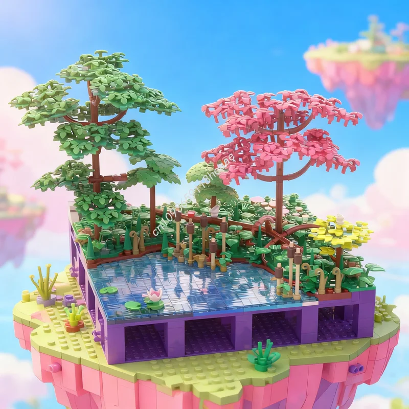 1547pcs MOC Castle Hohengeroldseck Trees The Lake Model Building Blocks Toy Architecture Festival Gifts Brick Education