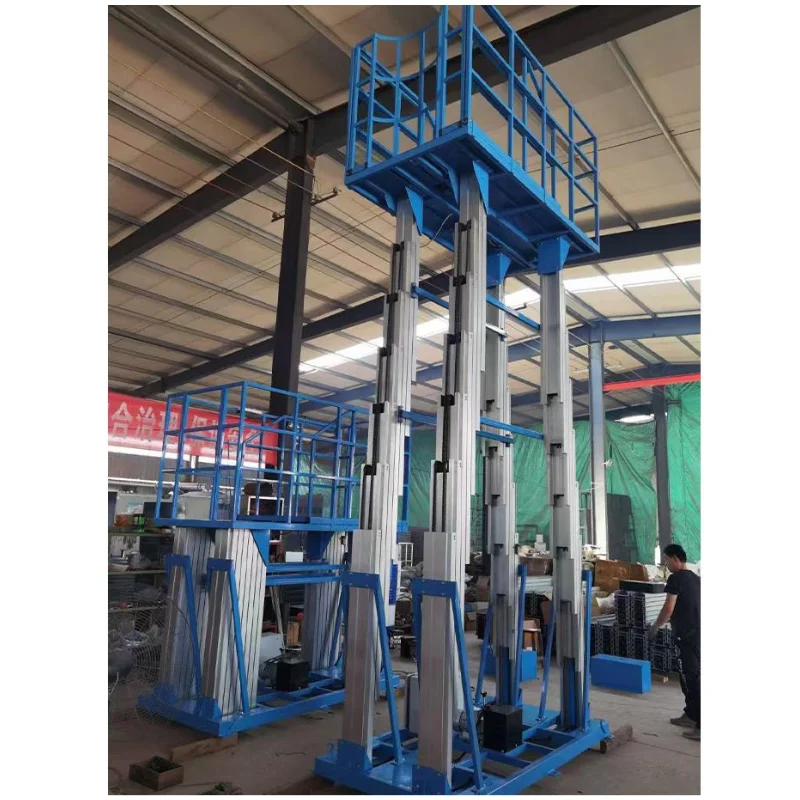 

Электрический телескопический подъемник из алюминиевого сплава с питанием от аккумулятора 8 м 10 м, одинарный и двойной подъемник из алюминиевого сплава