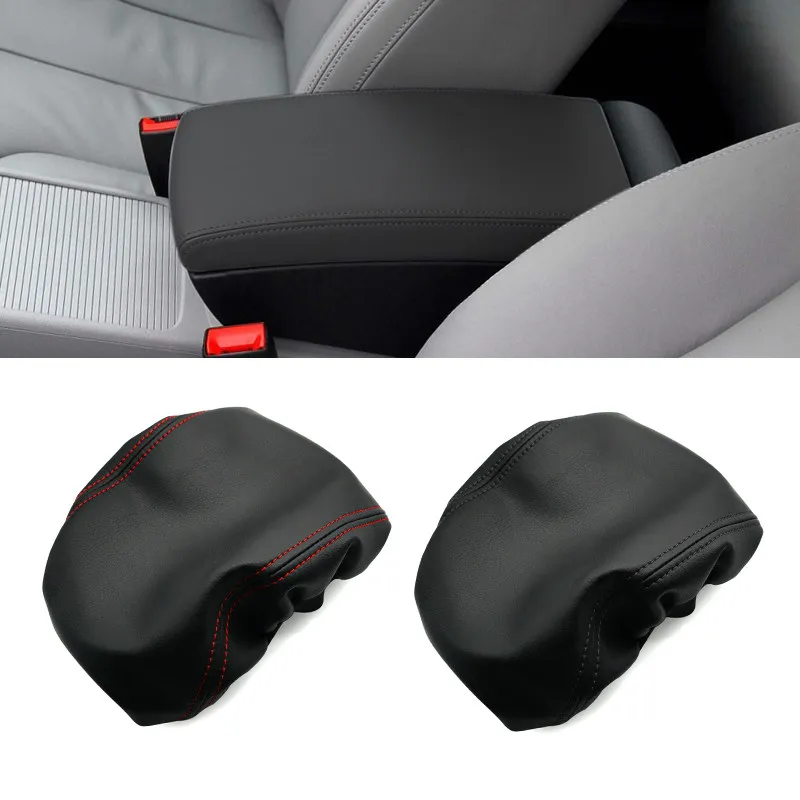 Para vw passat b6 2005 2006 2007 2008 2009 interior do carro console central tampa almofada de apoio de braço capa protetora guarnição de couro de microfibra