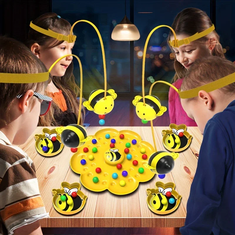 Magnetic Honey Bee Picking Beans Game Puzzle Bean Finshing Party Games Parent Child Interactive Toy for Kids Christmas Gift