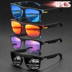 4PCS Fashion Vintage Classic stripe design Sports Sunglasses Men Women Fishing Brand Designer Sun Glasses Man Eyewear