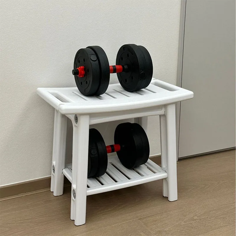 Shower Stool Shower Bench Stool With Storage Shelf Waterproof Bathroom Spa Bathing Shower Seat Chair Storage Bench For Home Use image 2