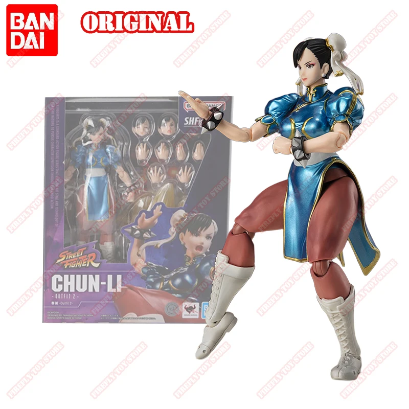 BANDAI Original S.H.Figuarts Street Fighter Animation Comics Peripheral Toys Chun Li Action Movable Model Figure Collection