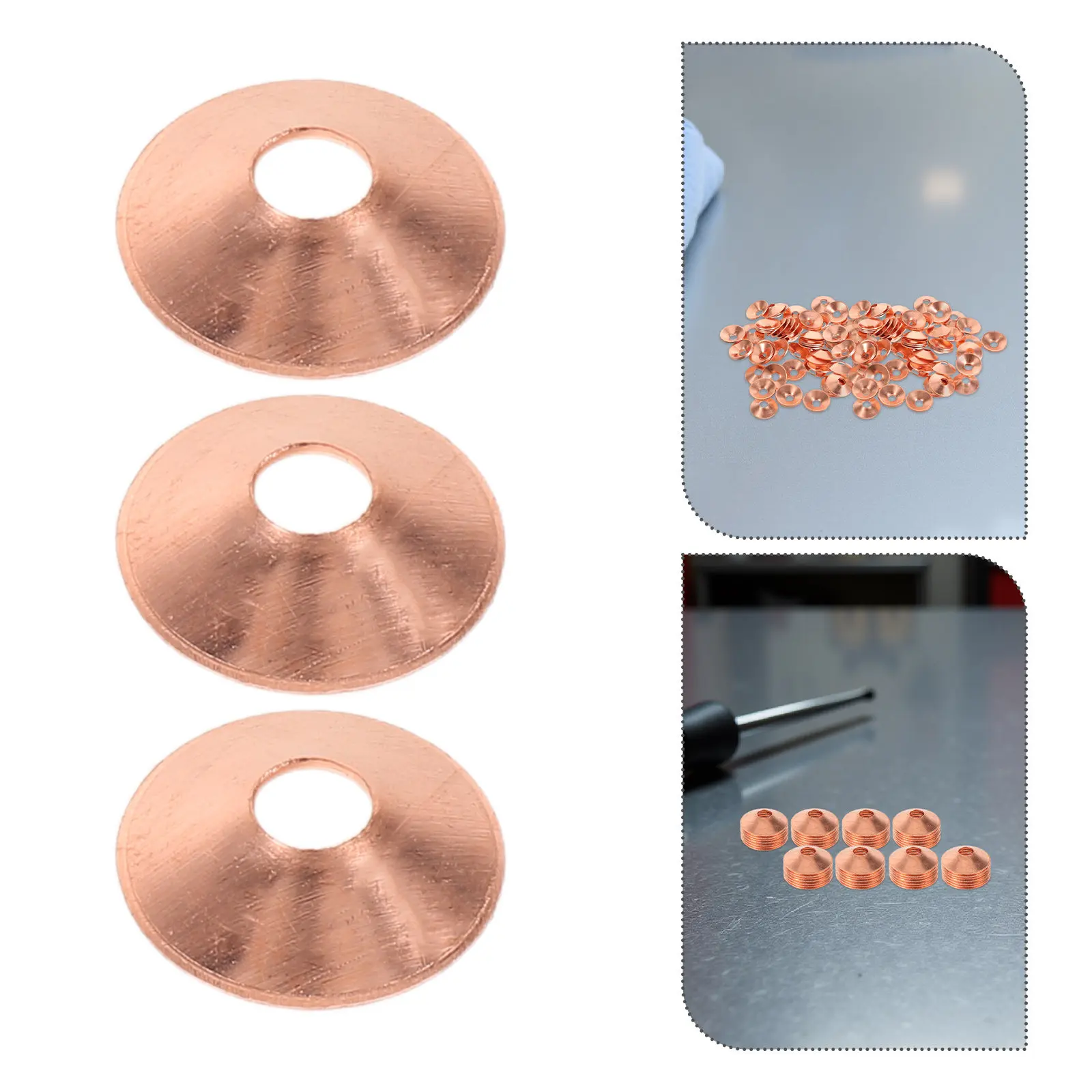 

100Pcs Copper Oil Tube Gasket Set 2.8mm Hole High Pressure Leak Proof Cone Washer Engine Oil Seal for Automotive Motorcycle