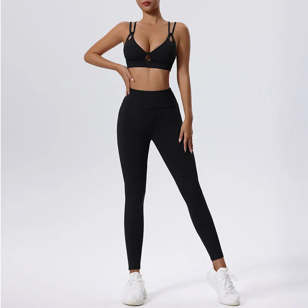 New Women's Tracksuit 2 Pieces Fitness Clothes Yoga Sets Sportswear Workout Bra High Waist Leggings Gym Clothing Sports Suit