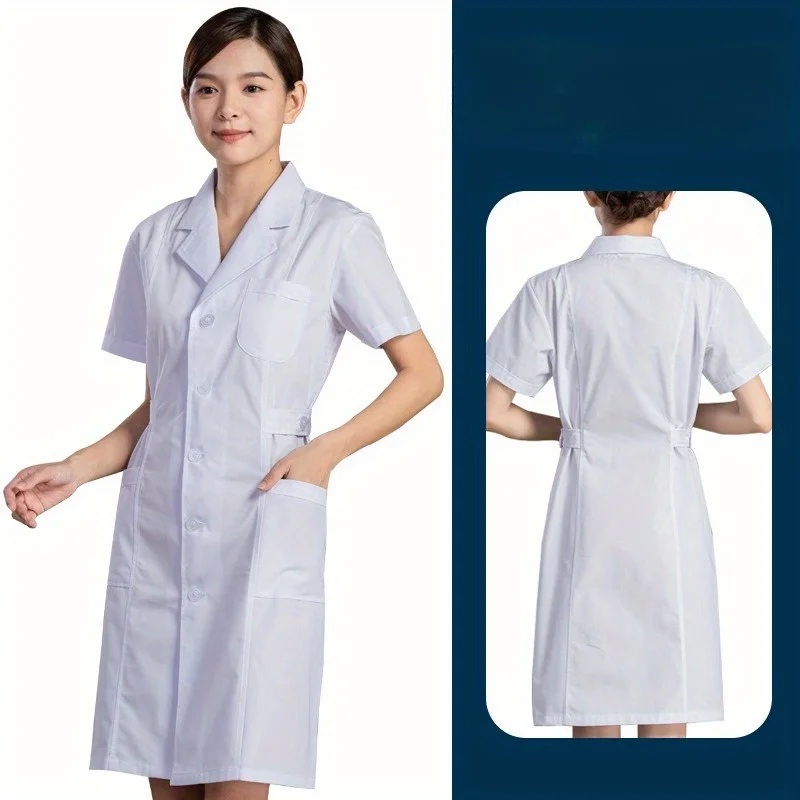 Camicette da laboratorio bianche a maniche lunghe unisex premium per medici ospedalieri e operatori di laboratorio