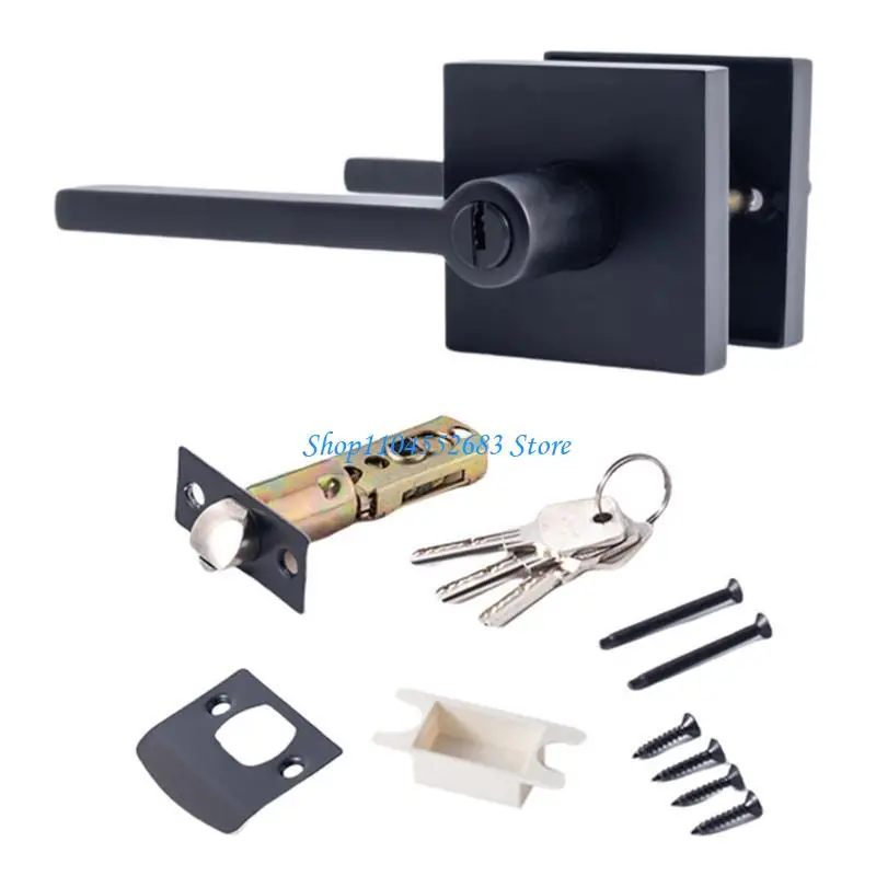 Y6gd maçaneta da porta entrada com fechadura e chave, alavanca segurança, substituição, peça hardware fechadura