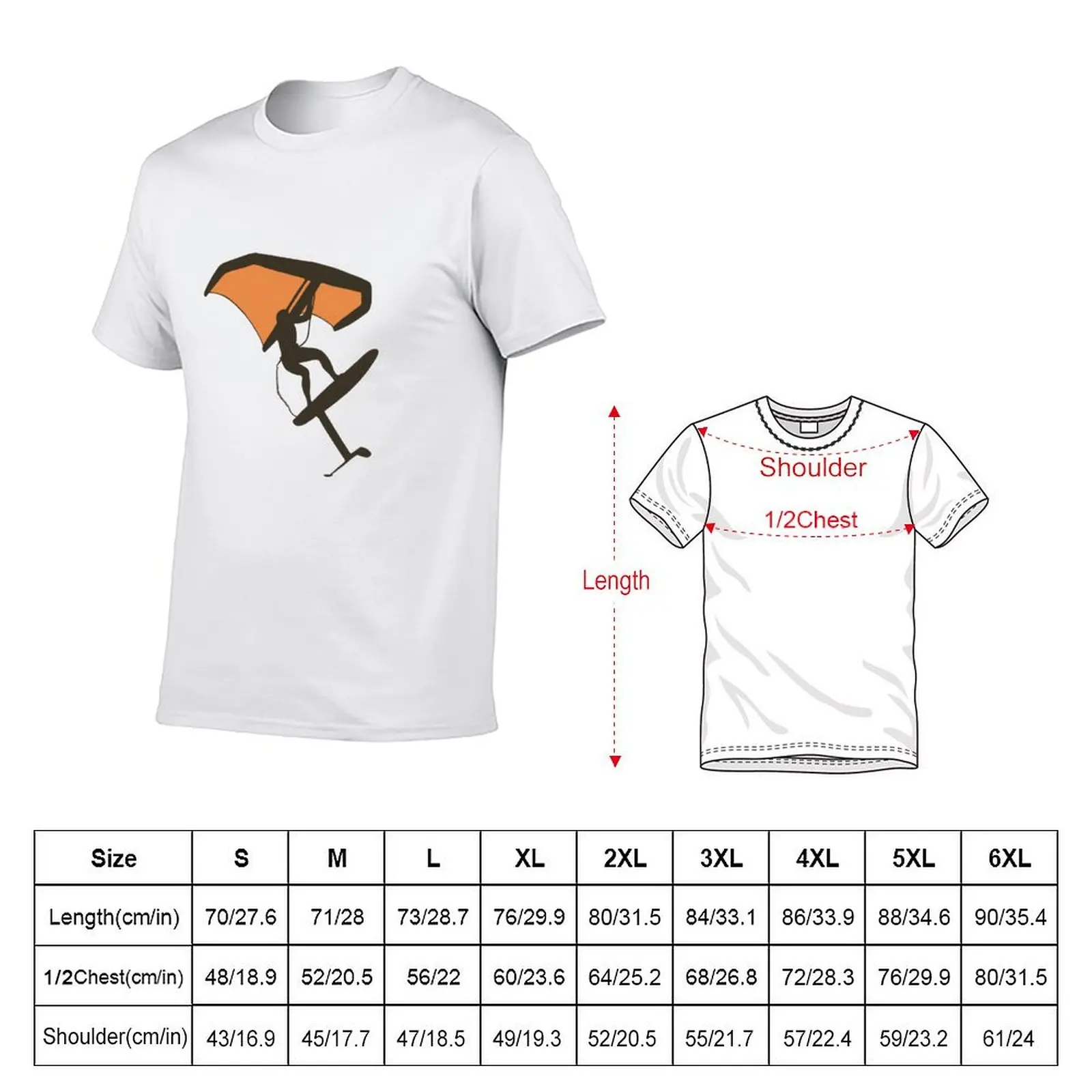 Wingfoil, wingfoiler jump, water sport T-Shirt man t shirts cotton man t shirts for men T-Shirt