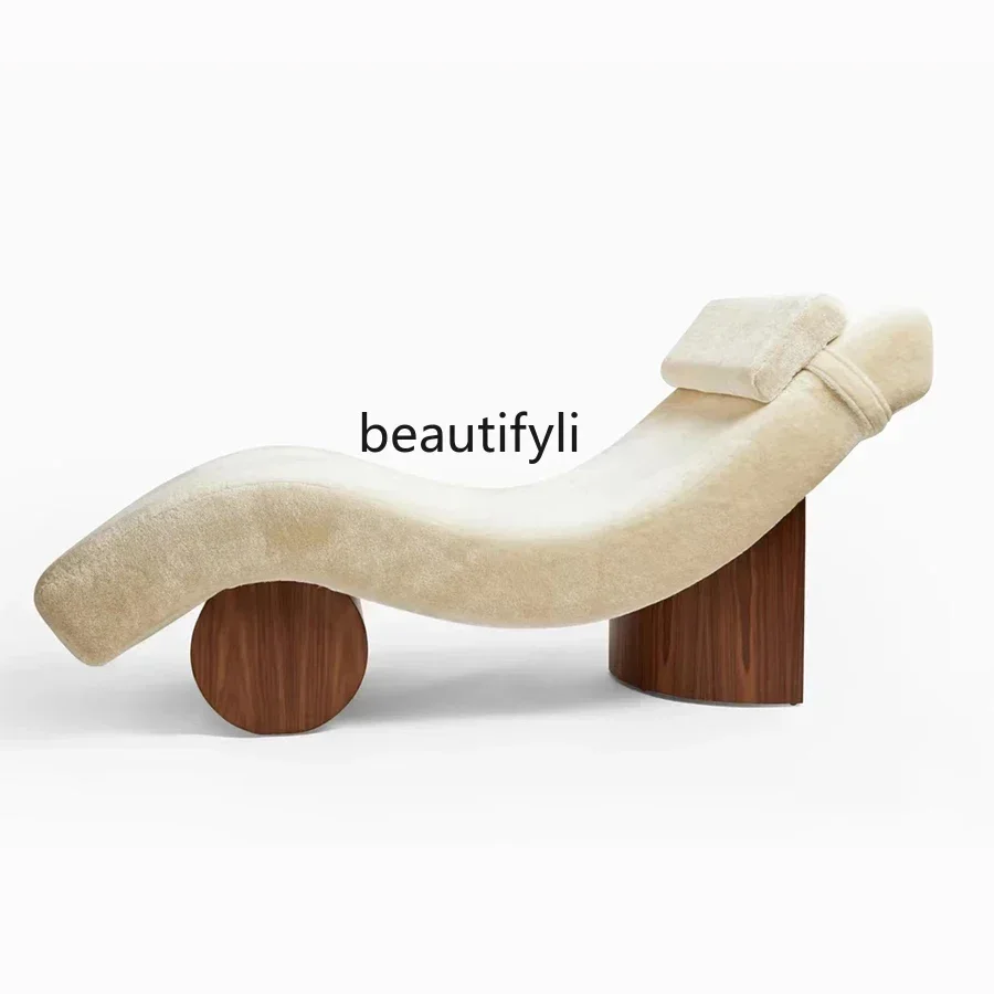 

QAmerican Simple Chaise Longue Small Apartment Bedroom Single Sofa Lazy Recliner S-Type Creative Sofa single sofa chair