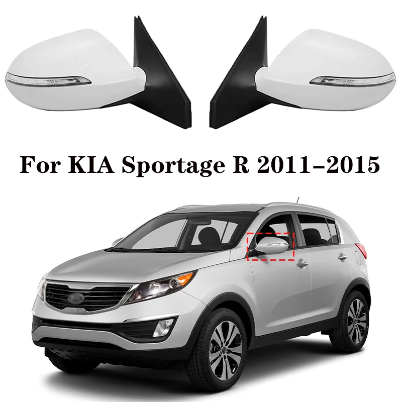 For KIA Sportage R 2011 2012 2013 2014 2015 Car Rearview Outer Side Mirror With Lens Adjustable Turn Light 5/7 Wire