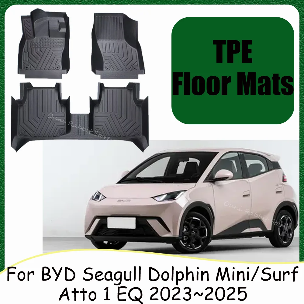 For BYD Seagull Dolphin Mini/Surf Atto 1 EQ 2023~2025 LHD Car TPE Floor Mats Scratch Resistant Carpets Pad Interior Accessories