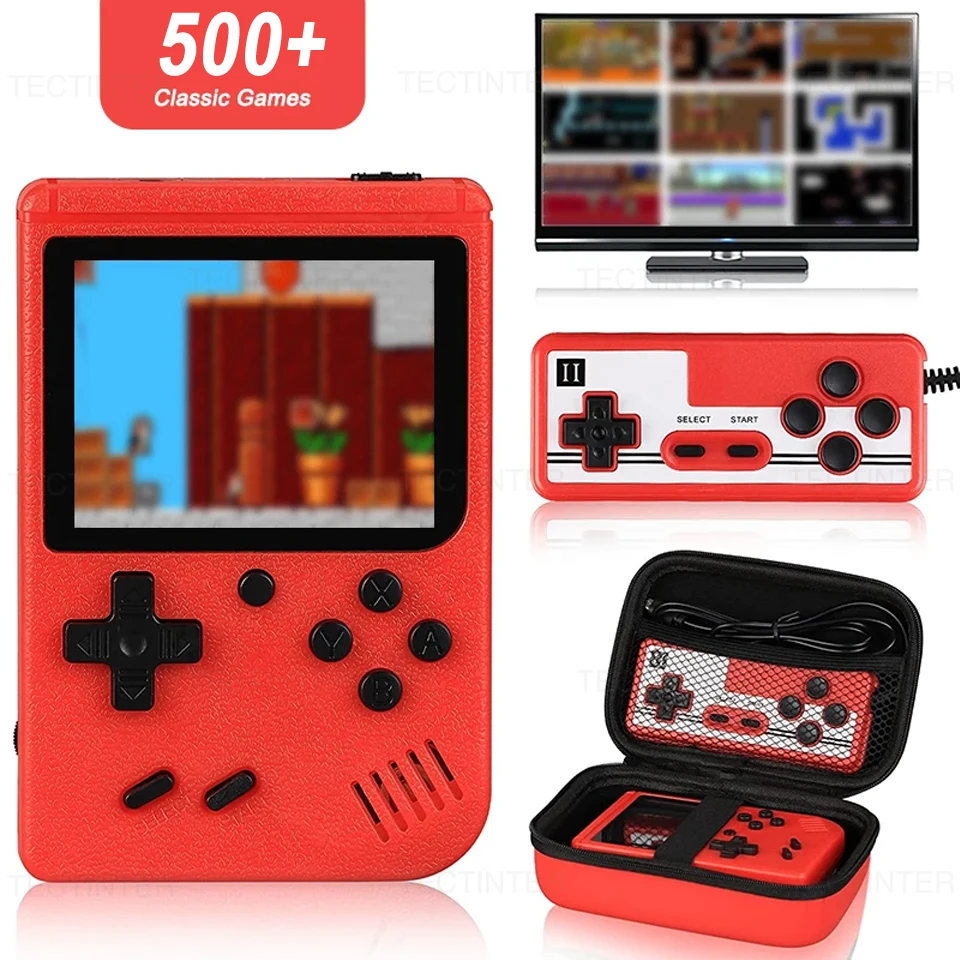 8 Bit Portable Retro Mini Handheld Game Player 2.4 Inch LCD Screen Video Game Console Built-in 500 Games Gameboy For Kid Gifts