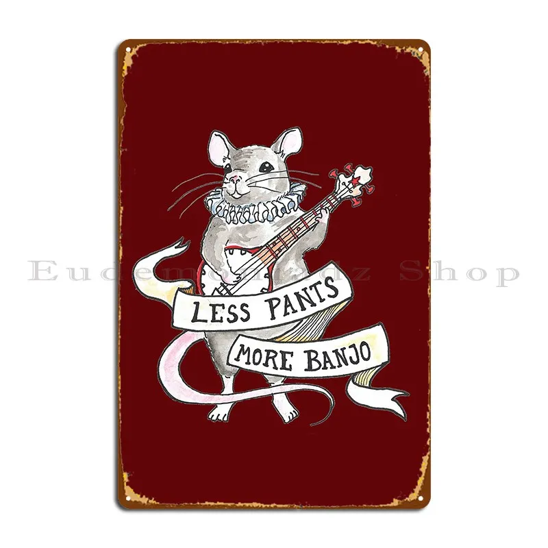 

Banjo Rat Metal Plaque Poster Garage Garage Cave Designing Designing Tin Sign Poster