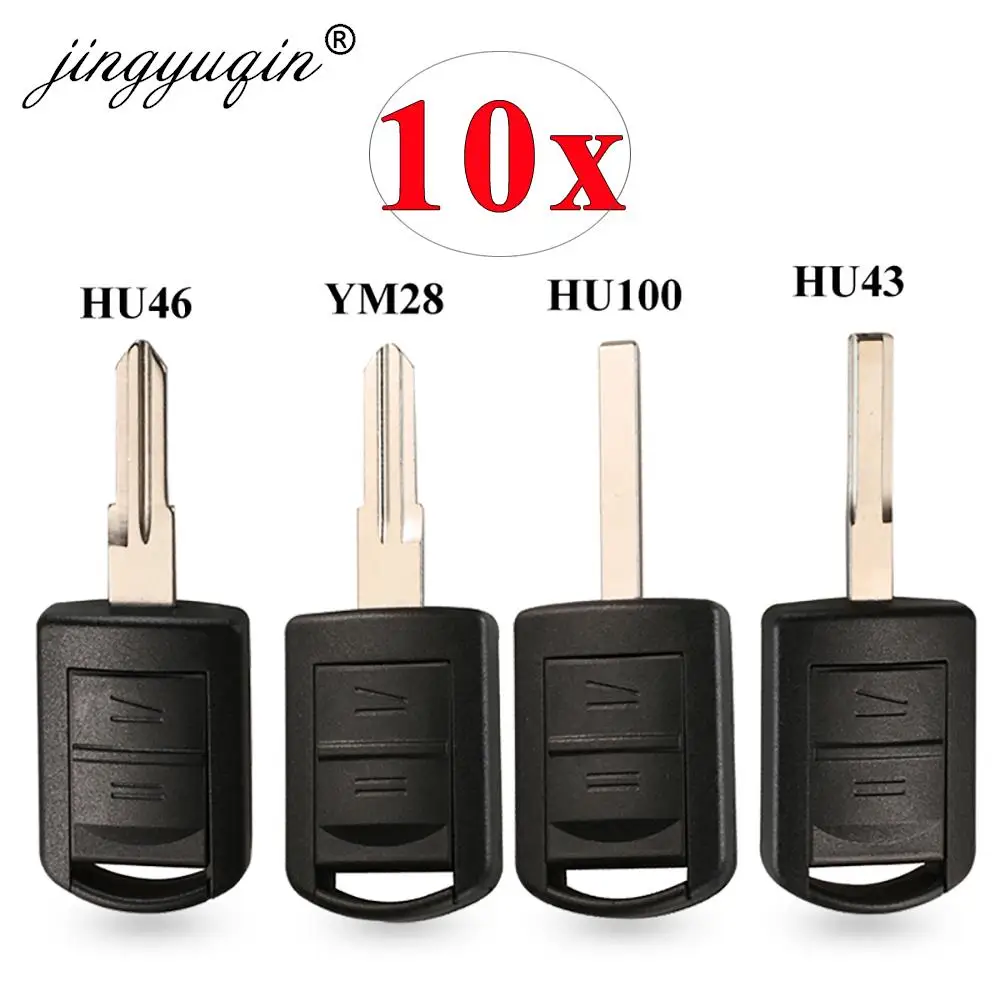 

jingyuqin 10pcs/lot 2 Button Uncut Blade Remote Key Shell for Vauxhall Opel Corsa Agila Meriva Combo Car Key Case NO Chip