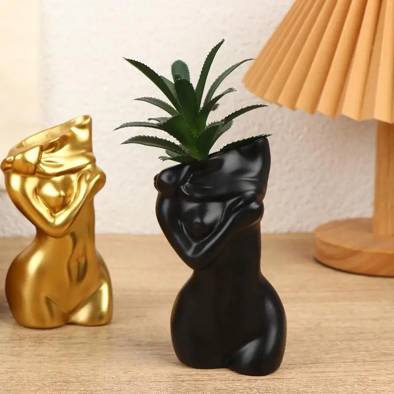 【S】Feminine Form Body Shape Vase Unique Decorative Body Statue Female Body Vase Women's Artistic Home Decor