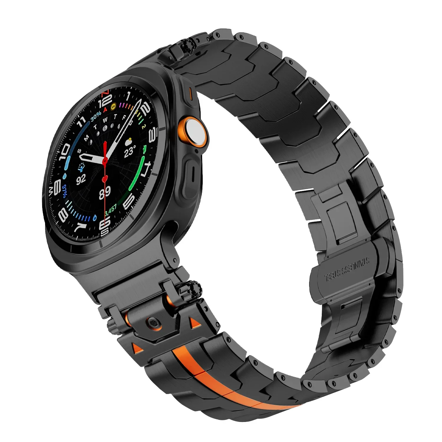 Samsung Galaxy Watch Ultra 2025 47mm用メタルストラップ 快適なステンレススチールブレスレットバンド Galaxy Watch 7 Ultra 47mm対応