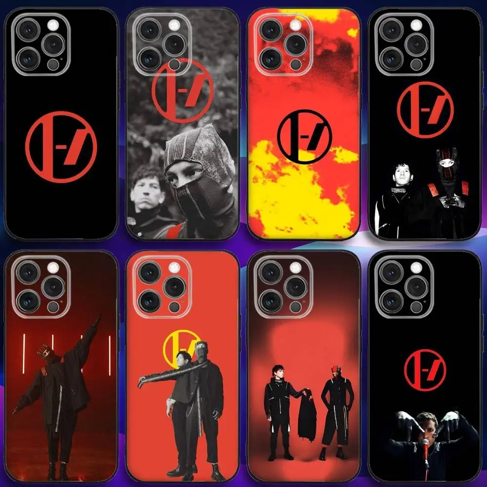 

T-Twenty one pilots Phone Case For iPhone 16e,16,15,14,13,12,11,Pro,X,XS,Max,XR,Plus,Mini Soft Black Cover