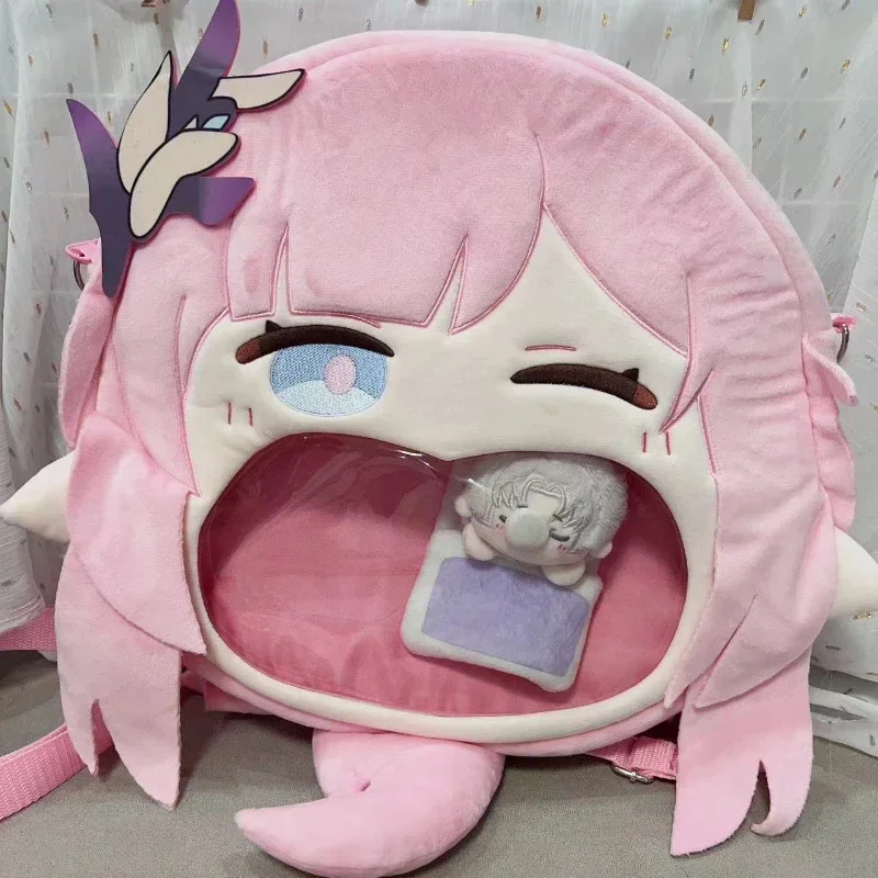 

Anime Game Honkai Impact 3 Elysia Kawaii Cosplay Lolita Girls Itbag Big Face Plush Stuffed Backpack Funny Bags Wallet Decor Gift