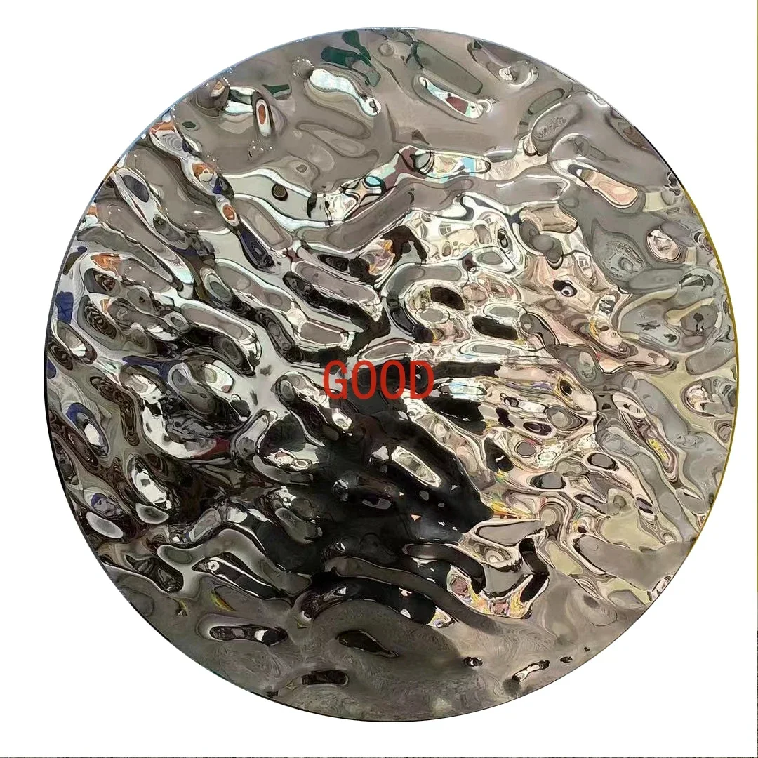 Stainless Steel Water Ripple Wall Pendant Living Room Background Wall round Wall Hanging Metal Light Luxury Art Decorative