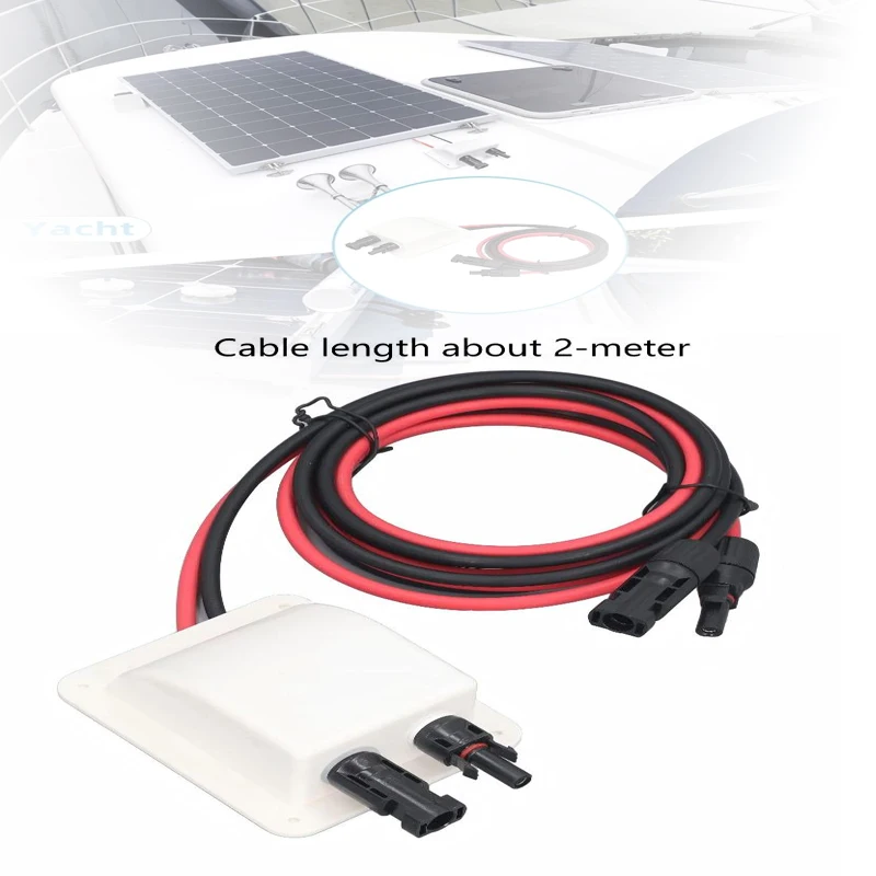 1pcs ABS Solar Weatherproof Entry Gland Entry Housing With Extension Cable Solar Connector Solar Project For RV Yacht Campervan
