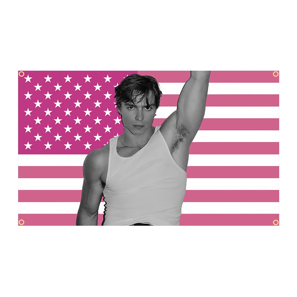 Funny Nicholas American Actors Pink Flag Tapestry Poster Banner For Bar Beer House College Dorm Room Man Cave Tailgates