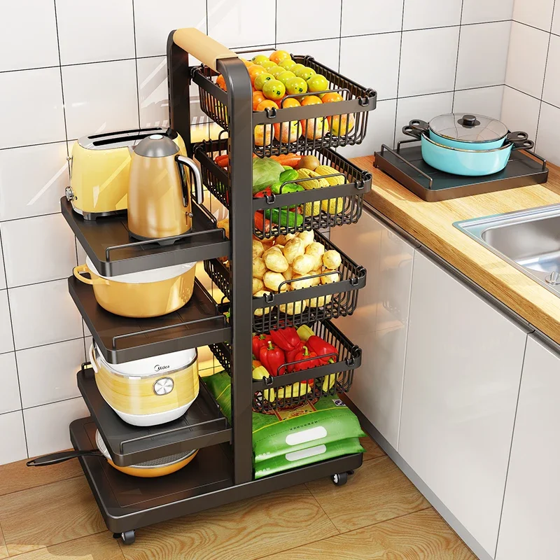 

Movable Plate RackFloor-to-ceiling Multi-layer Dish RackAdjustable Vegetable StorageMultifunctional Kitchen Items Organizer