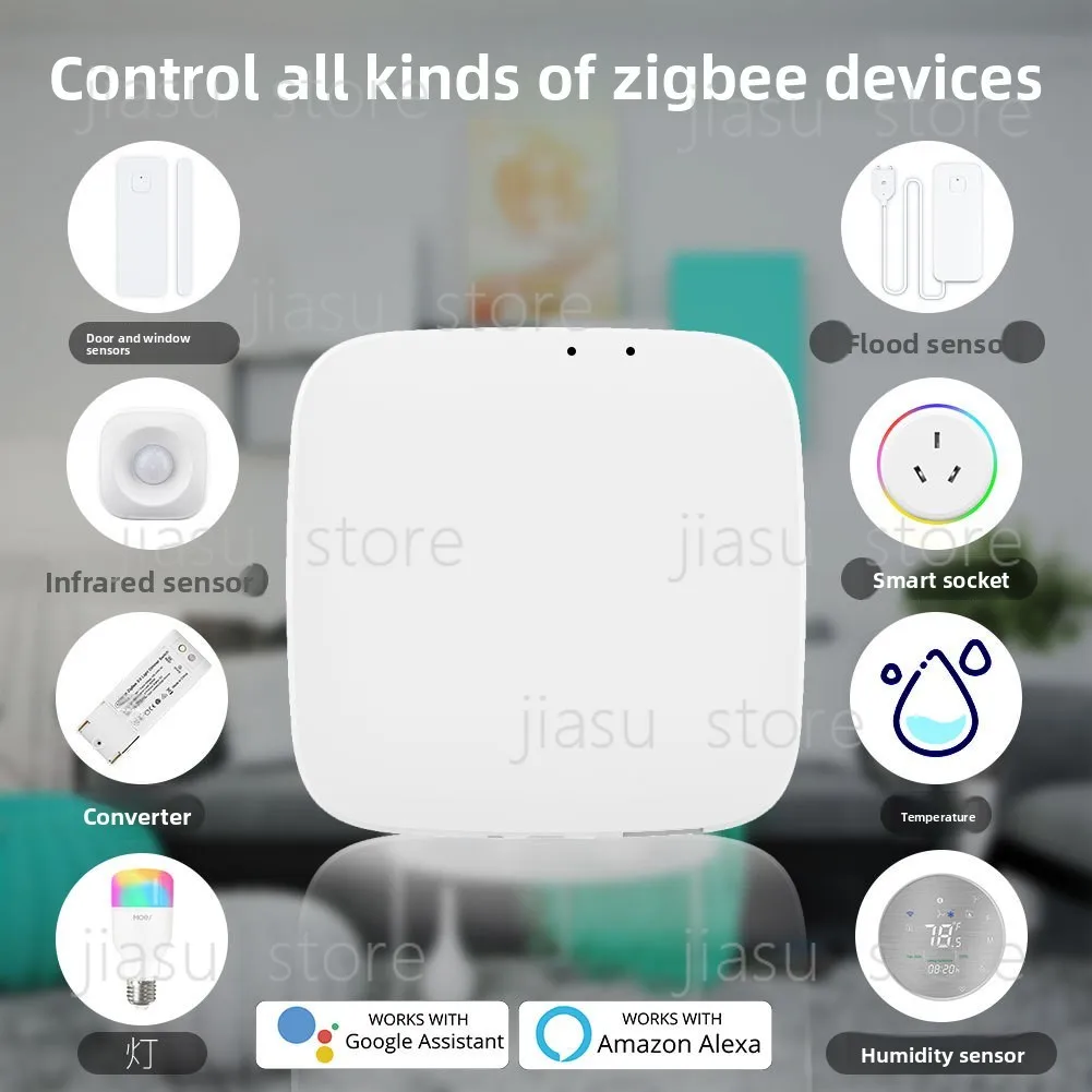 Square Smart Home Wireless Gateway Hub, Wired Connection APP Remote Timing Control Central Host for Home Automation