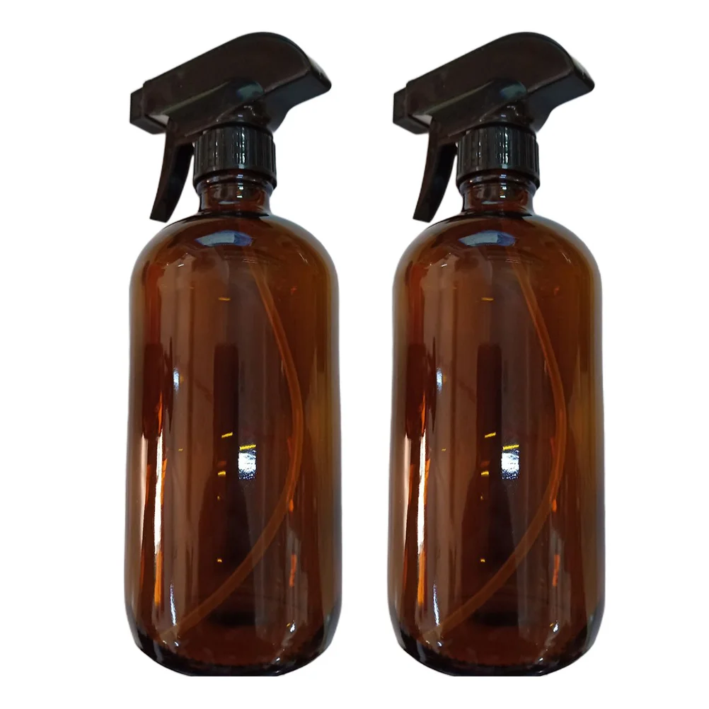 액체 비누 세제 보관용 500ml 롱넥 유리병 에어리스 펌프 디스펜서 2개, 투명 빈 병