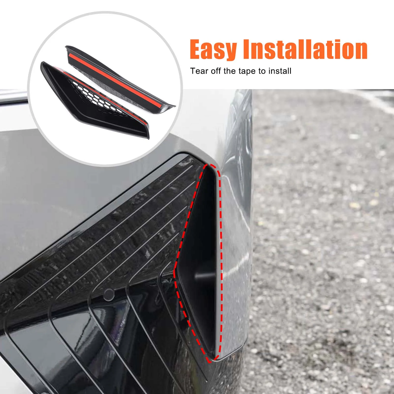 

2Pcs ABS Black For BMW ix 2022-2024 car front bumper side vent grille decorative frame sticker exterior protection accessories