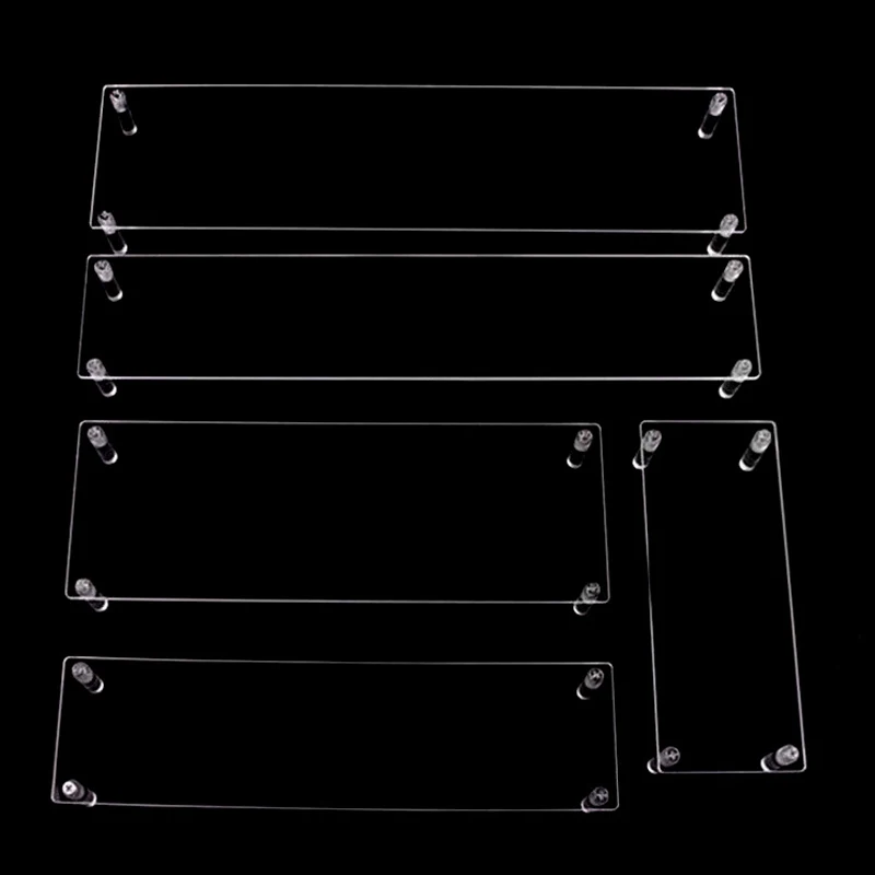 1-4 Etagen Acryl Display Ständer Langlebiges Display Rack für Cupcake Parfüm Puppe Transparente trapezförmige Blind Box Lagerregal – Detail 7