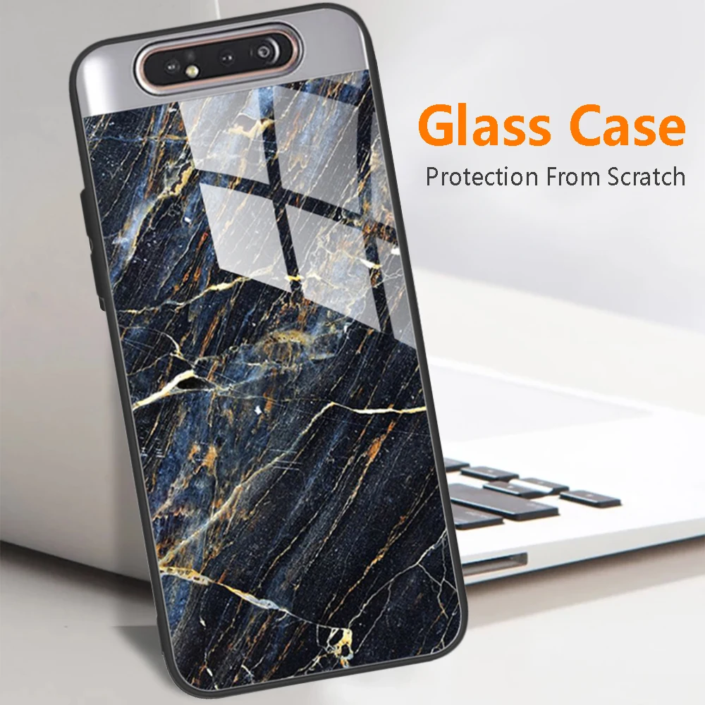 For Samsung A80 Case Tempered Glass Back Cover Phone Case For Samsung Galaxy A80 Cases for Galaxy A 80 A805F A805 Bumper Fundas