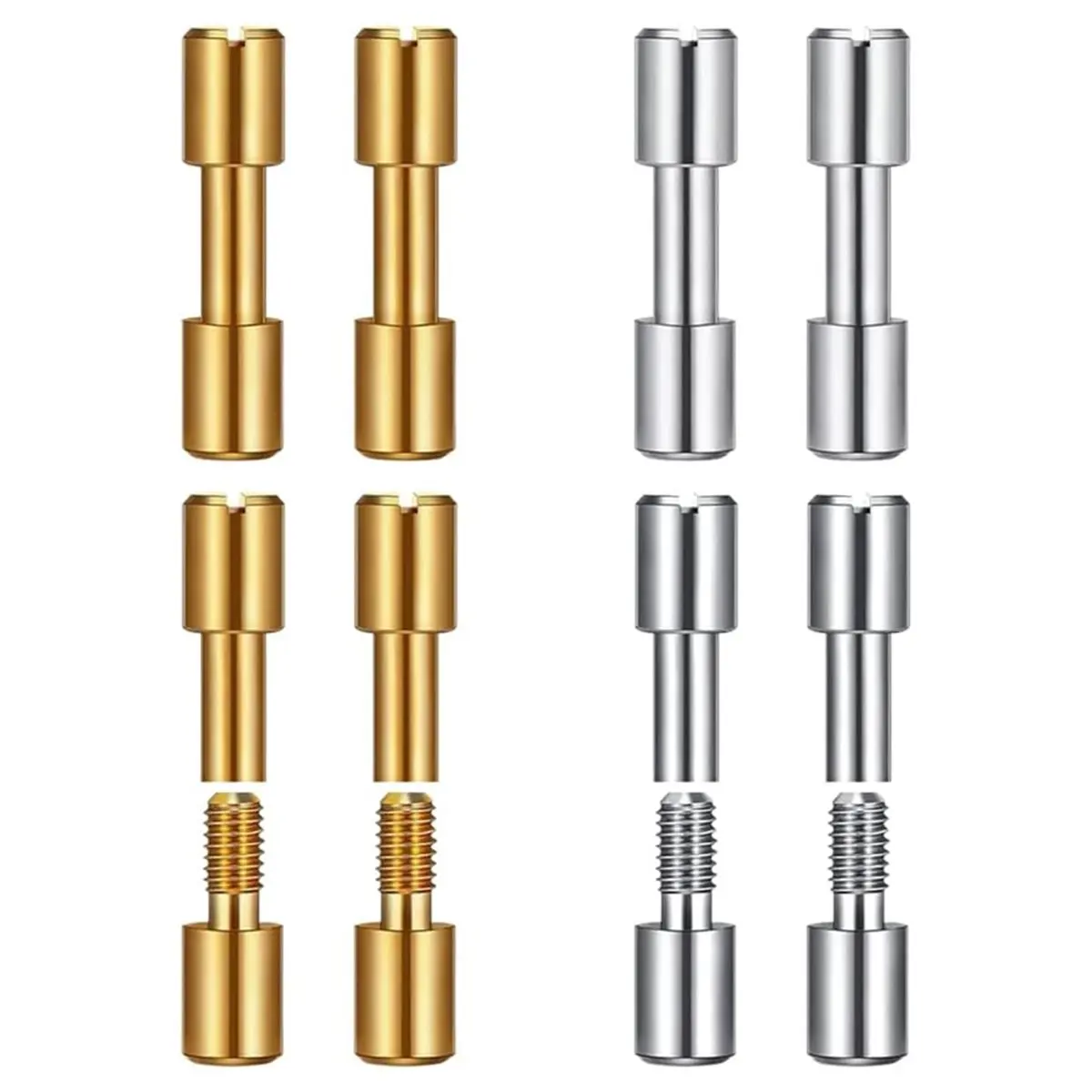 KSOL 8 Sets Stainless Steel Brass Bracket Bolt Fasteners Tool Knife Handle Bolt Replacement Rivet Kitchen-Knife Handle Rivet
