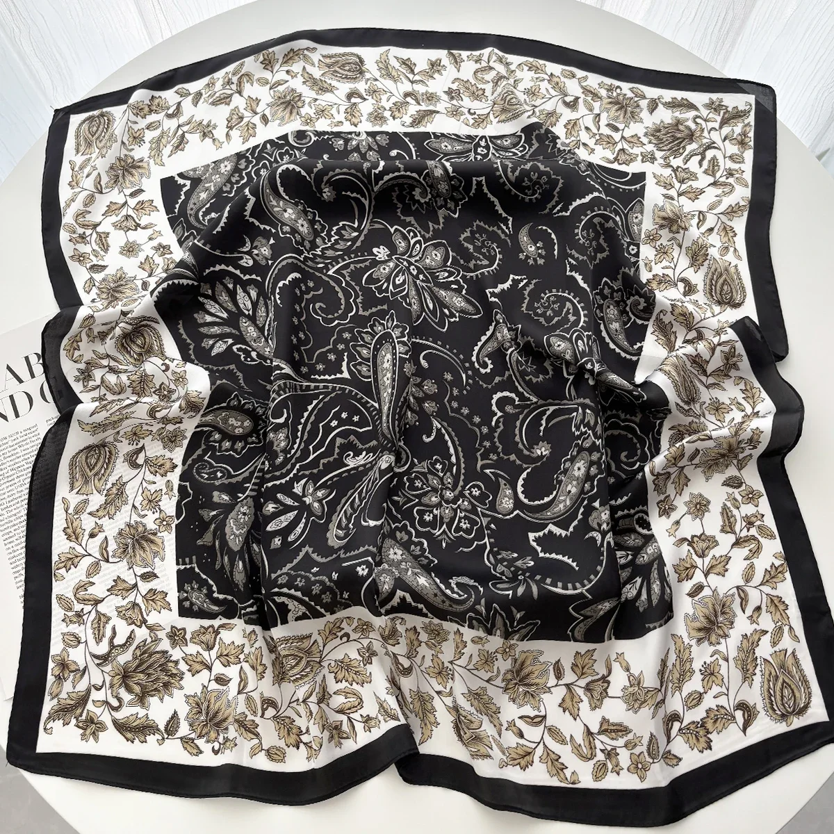 Geometric Print Shawl Square Scarf for Women Satin High Quality Neckerchief Female Hair Bands Ribbon Headband Bandana image 6
