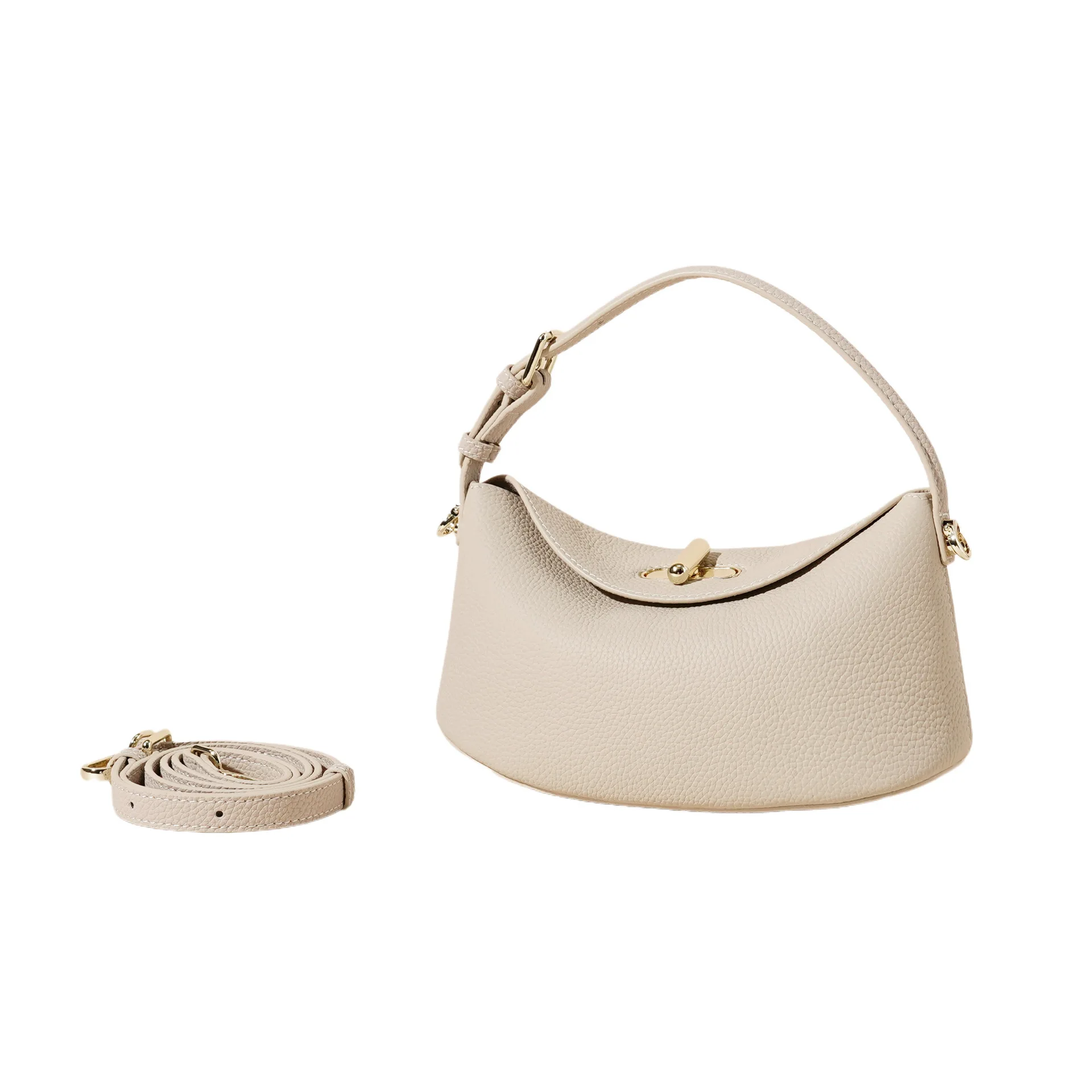 New Fashionable Women's Tote Bag, Simple and Versatile Genuine Leather Casual Bag, First-Layer Cowhide Shoulder Crossbody Bag, Solid Color Bucket Bag, High-End Handbag