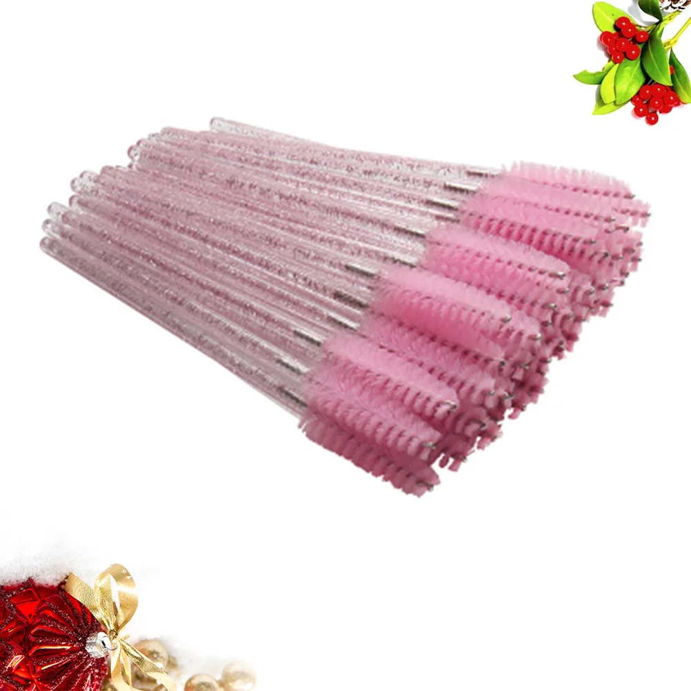 Mascara rose en cristal pour cils de poulet, applicateur de maquillage, baguettes jetables, le plus récent, 100 pièces