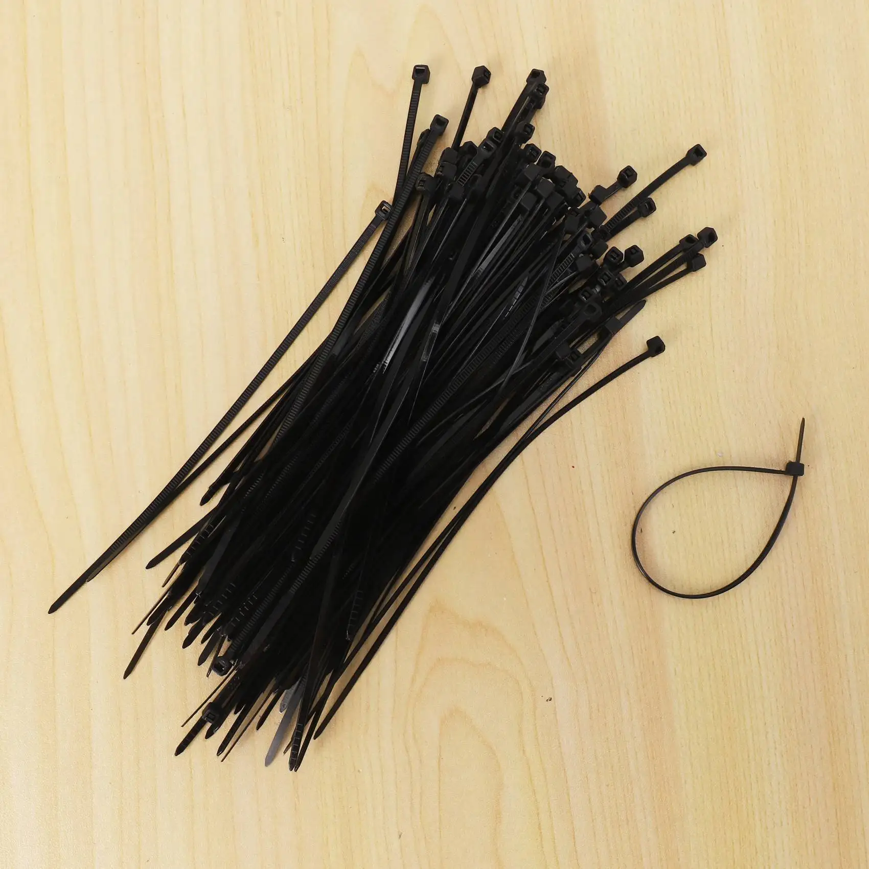 THIVN-600 Pcs 150 X 1.8Mm Electrical Cable Tie Wrap Nylon Fastening Black