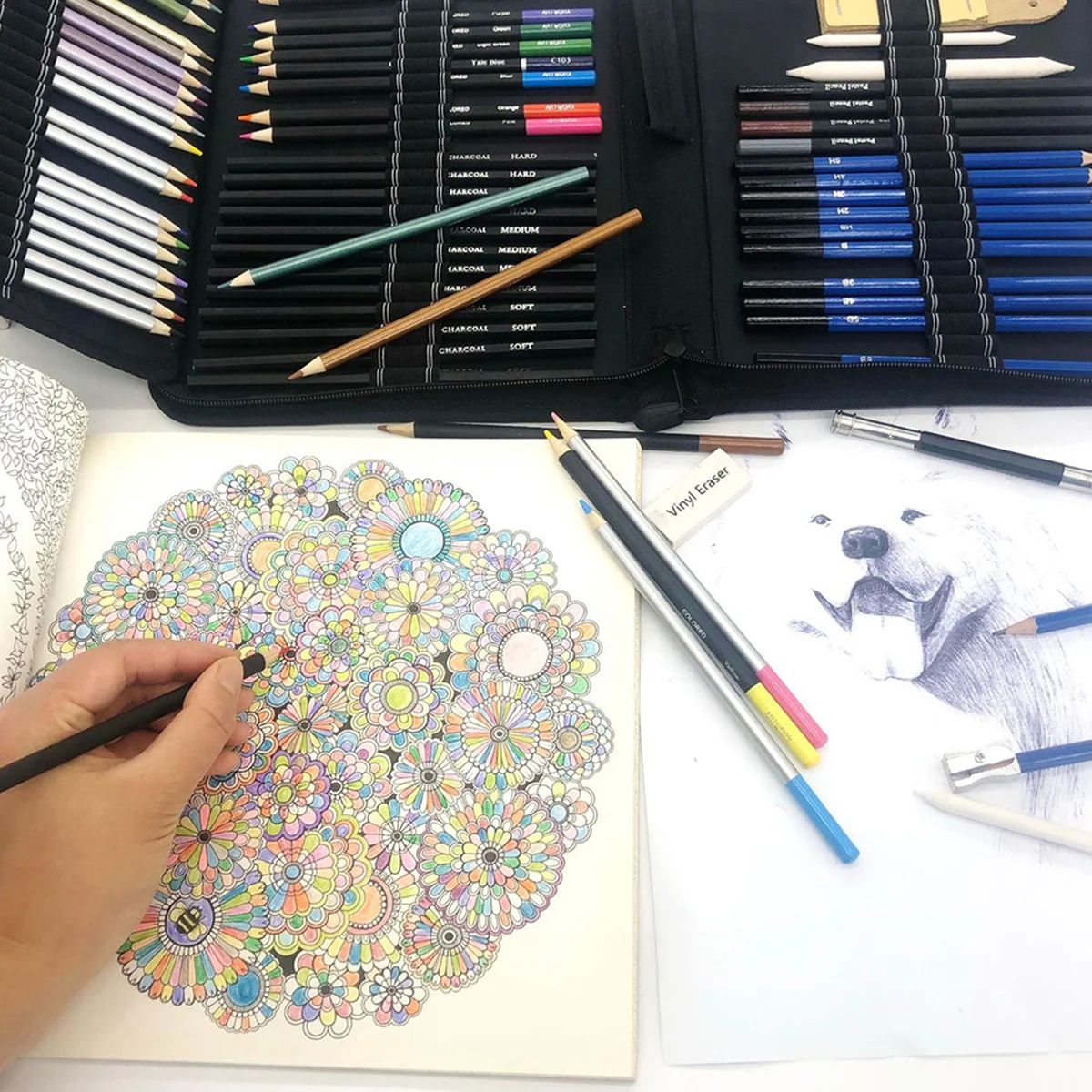 

1Set Colored Sketch Pencils Set Durable Nib Smooth Grip for Drawing Sketching Coloring Kit Professional Sketching Pencils