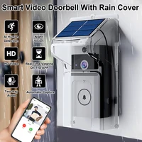 Timbre inalámbrico impermeable para exteriores con cubierta Solar, cámara, WiFi, puertas digitales, mirillas, intercomunicador inteligente para el hogar, timbre de vídeo