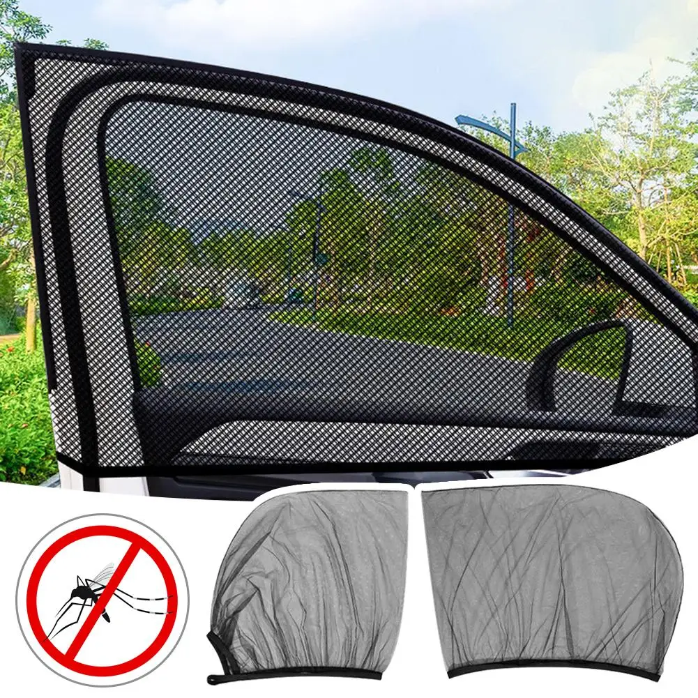 Universal Car Sunshade Curtains Protection Repellent Mosquito Mesh Net Side Window Shades SUV Curtains Sunshade Auto Accessories